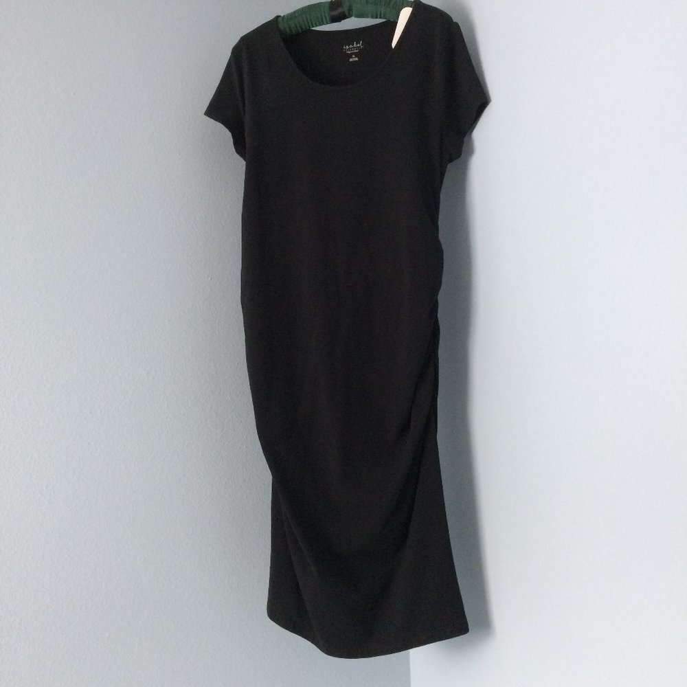 Isabel Black Short Sleeve knit Maternity Dress Size XL